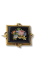 antike viktorianische 
Pietra Dura-Brosche,
um 1880