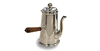 Mokkakanne,
plated,
Griff aus Walnuholz,
von Barker Brothers,
um 1885 Birmingham